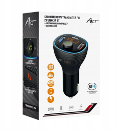 TRANSMITER ART USB-A+TYP-C 30W FM-73 BLACK
