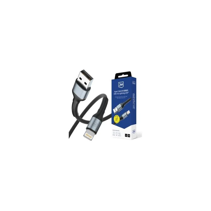 KABEL 3MK USB-A LIGHTNING 2.1A 1,2M BLACK