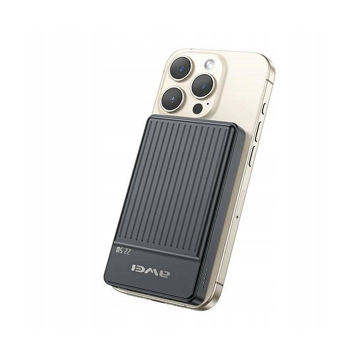 POWER BANK AWEI MAGSAFE P33K 10 000MAH 22.5W BLACK