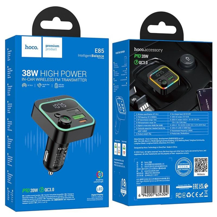 TRANSMITER HOCO E85 PD20W BLACK