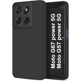 CASE SILICON MOTO G57 POWER BLACK